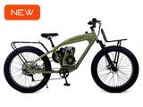 PHATMOTO™ ALL TERRAIN Fat Tire 2023 - 79cc Motorized Bicycle 7-Speed (Matte Army Green)