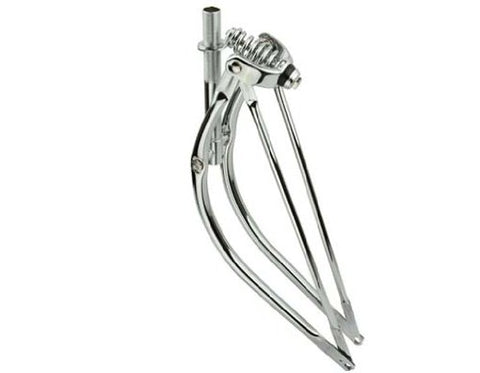 26" Bent Spring Fork 1" Chrome. Bike fork, bicycle fork, lowrider bike fork lowrider bicycle fork, beach cruiser fork, stretch cruiser for, limo