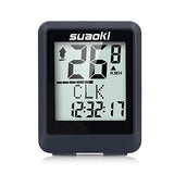 Suaoki Wireless Bike Computer Bicycle Speedometer Bike Odometer with LCD Backlight, 5 Language Displays, Auto Power On/Off Systems, Multi Function for Cycling