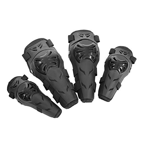 Qiilu 4Pcs Motorcycle Motocross Cycling Elbow Knee Pads Protector