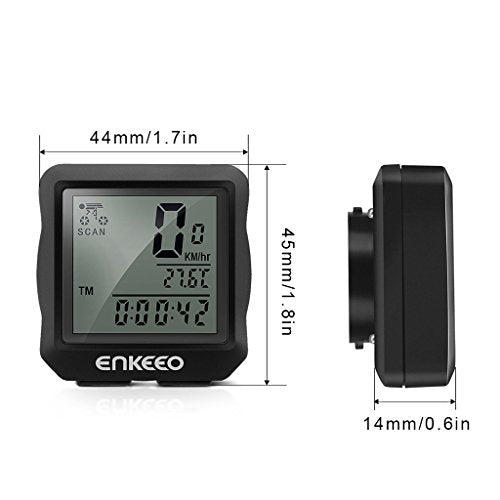 Enkeeo Wired Bike Computer Bicycle Speedometer Bike Odometer with Backlit Display Current AVS MAX Speed Tracking Auto ON OFF Stopwatch