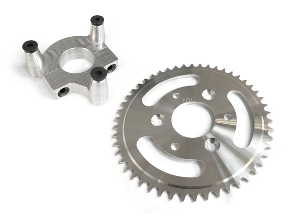 50 Tooth CNC Sprocket Adapter Assembly 80CC Gas Motorized Bicycle Kingsmotorbikes