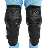 Qiilu 4Pcs Motorcycle Motocross Cycling Elbow Knee Pads Protector Guard Armors Wrist Protective Kneecap Knee Shin Brace Adult Set Black[Black]