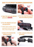 Bicycle Chain Lock, Sportneer 5-Digit Resettable Combination Anti-theft Bike Locks