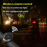 Pawaca USB Rechargeable LED Bike Tail Light Wireless Remote Control Waterproof Ultra Bright Bicycle Rear Light Warning Light for Cycling Safety