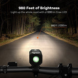 Super Bright Bike Light USB Rechargeable, Te-Rich 1200 Lumens Waterproof Road / Mountain Bicycle Headlight and LED Taillight Set with 4400 mAh Battery