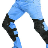 Qiilu 4Pcs Motorcycle Motocross Cycling Elbow Knee Pads Protector Guard Armors Wrist Protective Kneecap Knee Shin Brace Adult Set Black[Black]