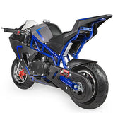 XtremepowerUS 40CC 4-Stroke Gas Power Mini Pocket Motorcycle Ride-on, Blue/Black, EPA Certificated