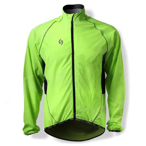 SPAKCT Bicycle Cycling Reflective Strip Long Sleeves Jersey - Luminous Green