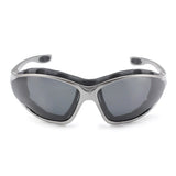 Panlees Anti-Wind Polarized Motorcycle Sunglasses Goggles w/ Replaceable Temple - Gun Grey