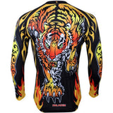 Paladinsport Men's Tiger Pattern Cycling Jersey - Black + Yellow