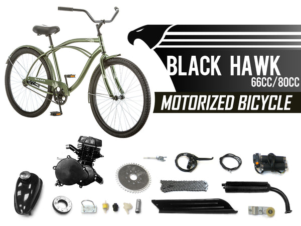 Black Hawk 66cc/80cc Motorized Bicycle –