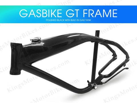 Gasbike GT Aluminum Bike Frame With Built-in Gas Tank - Polished Black