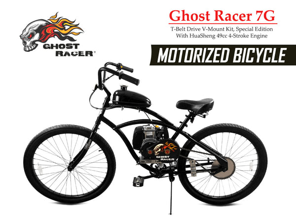 mountainbike ghost special edition Ghost Racer 7G T-Belt Drive V-Mount Special Edition Motorized Bicycle – Kingsmotorbikes.com