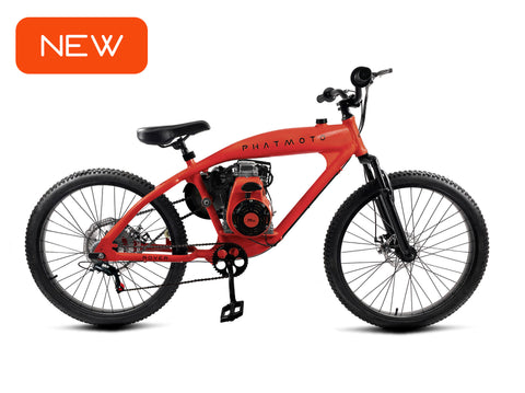 PHATMOTO™ Rover 2023 - 79cc Motorized Bicycle 7-Speed (Red)