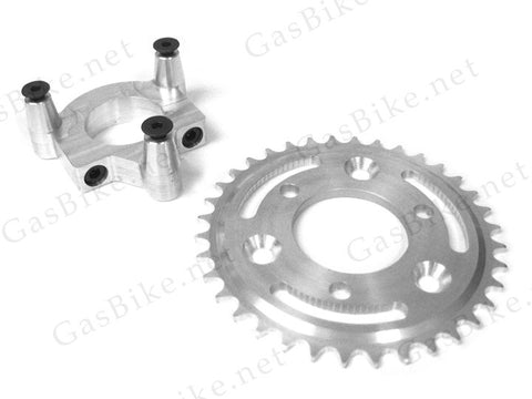 36 Tooth CNC Sprocket & Adapter Assembly 80CC Gas Motorized Bicycle