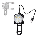 Ascher USB Rechargeable Bike Light Set,Super Bright Front Headlight and Free Rear LED Bicycle Light,650mah Lithium Battery,4 Light Mode Options, Water Resistant IPX4(2 USB cables and 4 Strap Included)