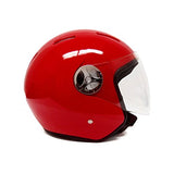 Motorcycle Scooter PILOT Open Face Helmet DOT Certified - RED (Small)