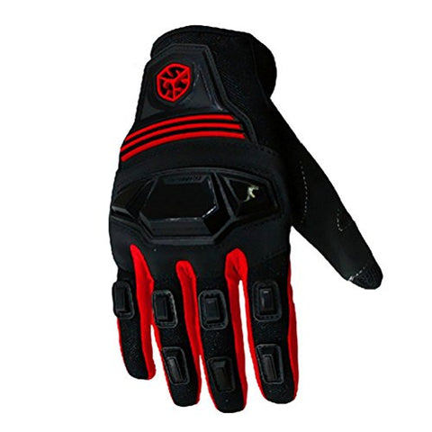 CRAZY AL’S SCOYCO MC24 Motorcycle Gloves Sports Protective Gear Shock Resistant Padded Full Finger Safety Breathable Motorcycle Gloves (M, Red)