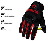 CRAZY AL’S SCOYCO MC24 Motorcycle Gloves Sports Protective Gear Shock Resistant Padded Full Finger Safety Breathable Motorcycle Gloves (M, Red)