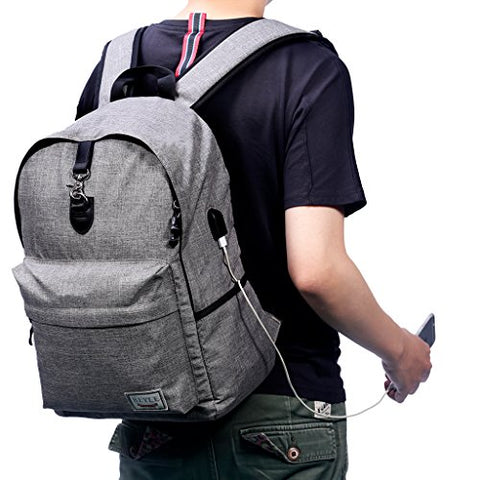 17 inch Laptop Backpack Large Canvas Backpack Book Bag - Canvas