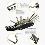 DAWAY Bike Repair Tool Kits - 16 in 1 Multifunction Bicycle Mechanic Fix Tools Set Bag with Tire Patch Levers