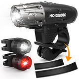 Bike Light Set Hoicmoic Bicycle Headlight USB Rechargeable Powerful 300 Lumens IP65 with 2 Tail Light in White and Red Light for Kids Men Women Safety Raod Cycling