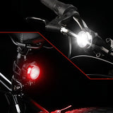 Ascher USB Rechargeable Bike Light Set,Super Bright Front Headlight and Free Rear LED Bicycle Light,650mah Lithium Battery,4 Light Mode Options, Water Resistant IPX4(2 USB cables and 4 Strap Included)