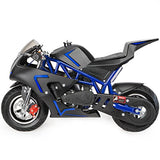 XtremepowerUS 40CC 4-Stroke Gas Power Mini Pocket Motorcycle Ride-on, Blue/Black, EPA Certificated