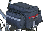 Bushwhacker® Mesa Trunk Bag Black - w/ Rear Light Clip Attachment & Reflective Trim - Bicycle Trunk Bag Cycling Rack Pack Bike Rear Bag