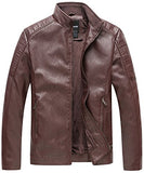 Wantdo Men's Leather Jacket with Removable Hood