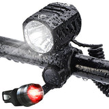 Super Bright Bike Light USB Rechargeable, Te-Rich 1200 Lumens Waterproof Road / Mountain Bicycle Headlight and LED Taillight Set with 4400 mAh Battery