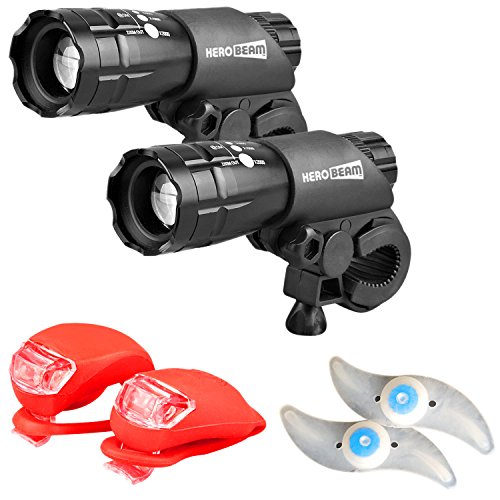 HERO BEAM 自転車　ライト　海外産　外国 HeroBeam Bike Lights Double Set - The Ultimate Lighting and