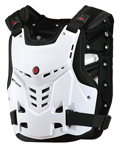 CRAZY AL’S SCOYCO AM05 Body Armor Professional Motorcycle Motocross Racing Protective Body Armour Armor Jacket Guard Motobike Bicycle Cycling Riding Motocross Gear (M, White)