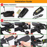 DAWAY A14 Loud Electric Bike Horn - 5 Modes Sound 110 DB Bicycle Cycling Handlebar Ring Alarm Bells with Free Screwdriver