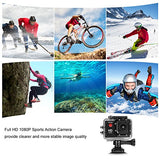 DROGRACE WP200 Sports Action Camera Video Camera Waterproof Digital Cam Car Dash Cam Full HD 1080P 12MP 25fps 30fps Helmet Mount Accessories Camera Kit 2 Inch LCD Screen