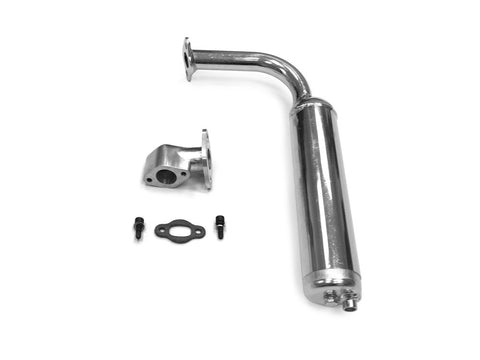 79cc / 212cc Muffler with Adapter - Chrome