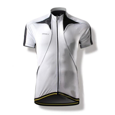 Spakct Bicycling Cycling Riding Short Sleeve Jersey - Black + White