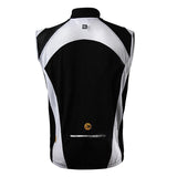 Spakct Cycling Brushed Polyester Fabric Sleeveless Zipper Vest for Men - Black + White (XL)