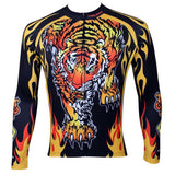 Paladinsport Men's Tiger Pattern Cycling Jersey - Black + Yellow