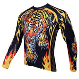 Paladinsport Men's Tiger Pattern Cycling Jersey - Black + Yellow