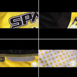 Spakct Printed Cycling Short Jersey Top Shirt - Black + Yellow