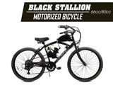 Black Stallion 66cc/80cc Angle Fire Slant Head Motorized Bicycle