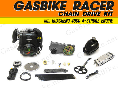 GasBike Racer Chain Drive Kit with HuaSheng 49cc 4-Stroke Engine Gas Motori