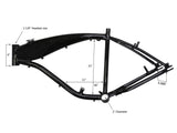 KMB GT Aluminum Bike Frame (Black) for 48cc / 66cc 2-Stroke & 4-Stroke Engines
