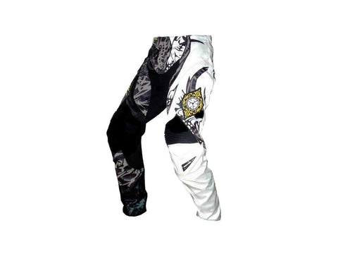 Scoyco Motorcycle Professional Racing Pants - Black + White